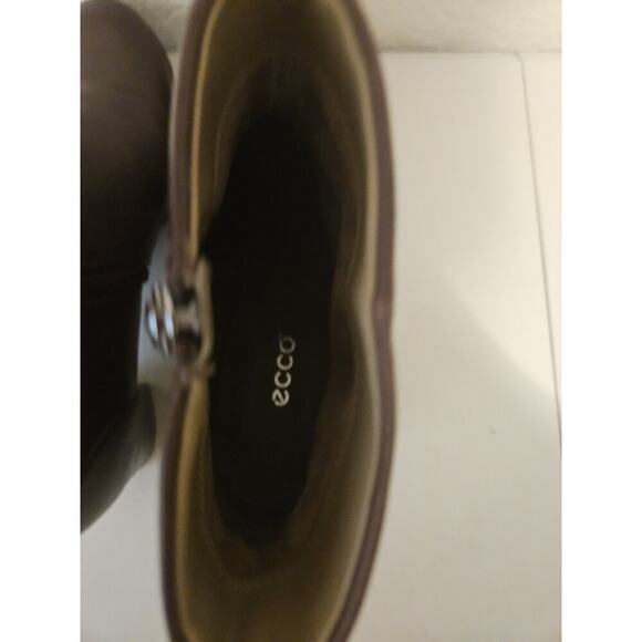 Ecco Brown Leather Side Zip Ankle Boots Booties Women 7-7.5 ( 38) - Picture 9 of 11